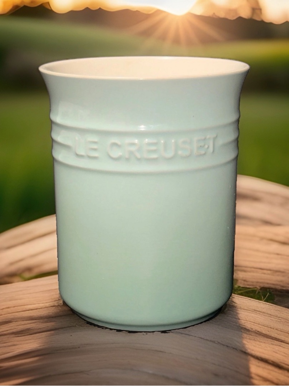 Le Creuset Stoneware Utensil Crock Sage Light Green Mint Hombre 1.1L 1.125 QT